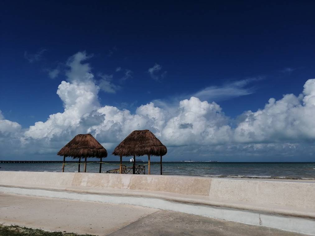Malecón de Progreso con vista al Golfo de México