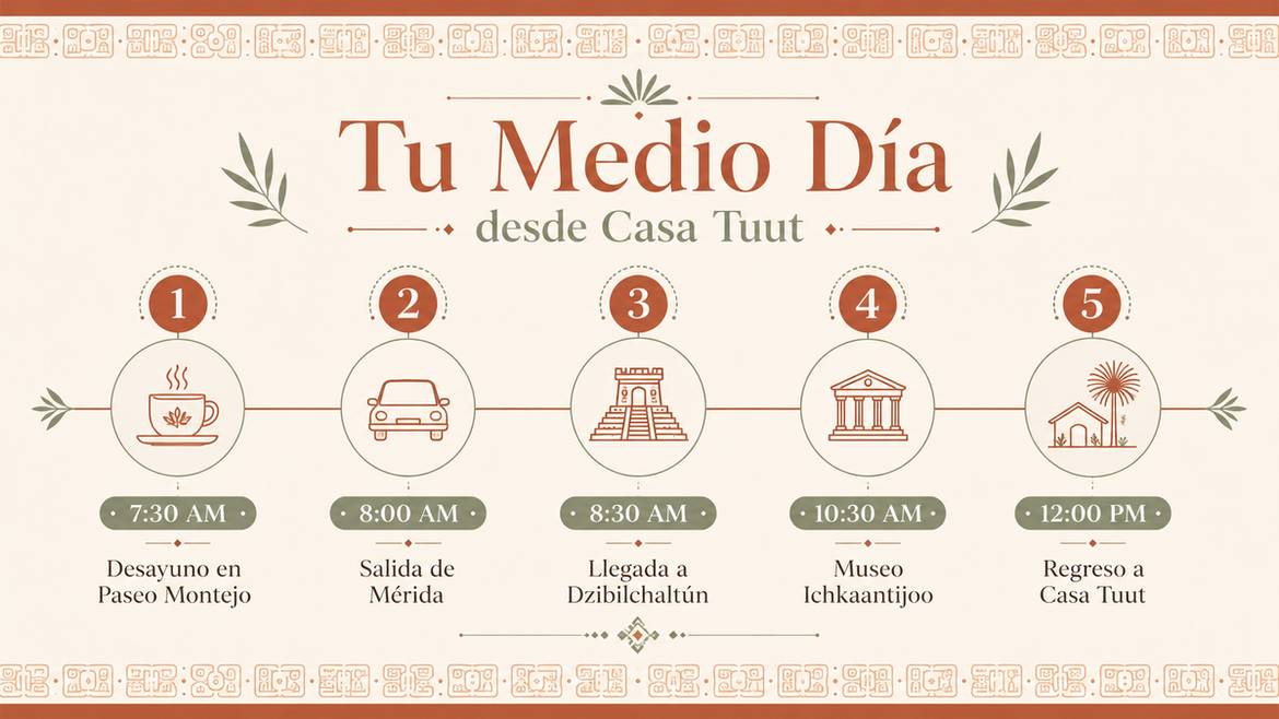 Infografía del itinerario de medio día desde Casa Tuut